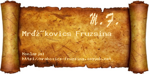 Mrákovics Fruzsina névjegykártya
